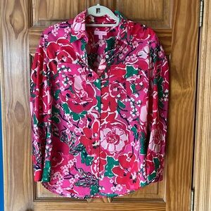 Lilly Pulitzer Collared Shirt Cherry Blossom Size XS